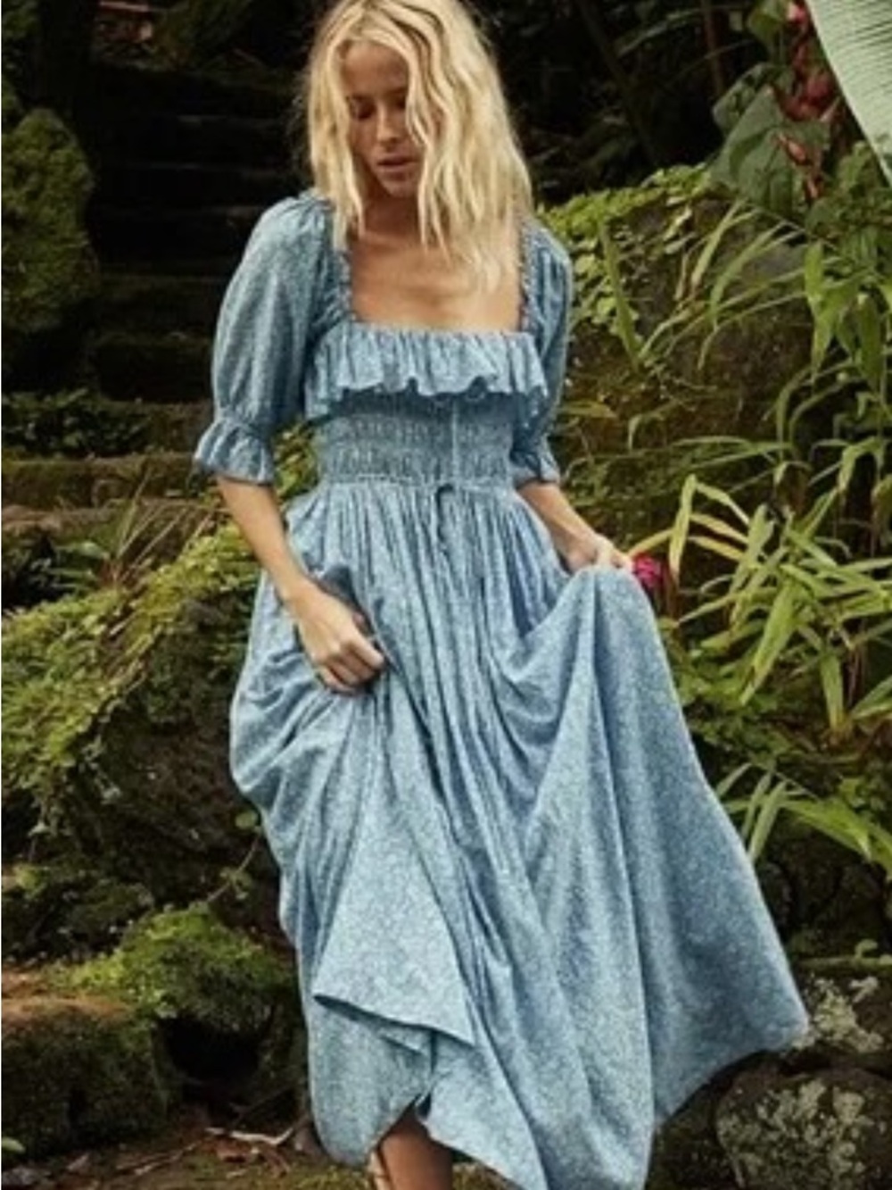Doen Sol Dress in Blue Garden Bloom (S)